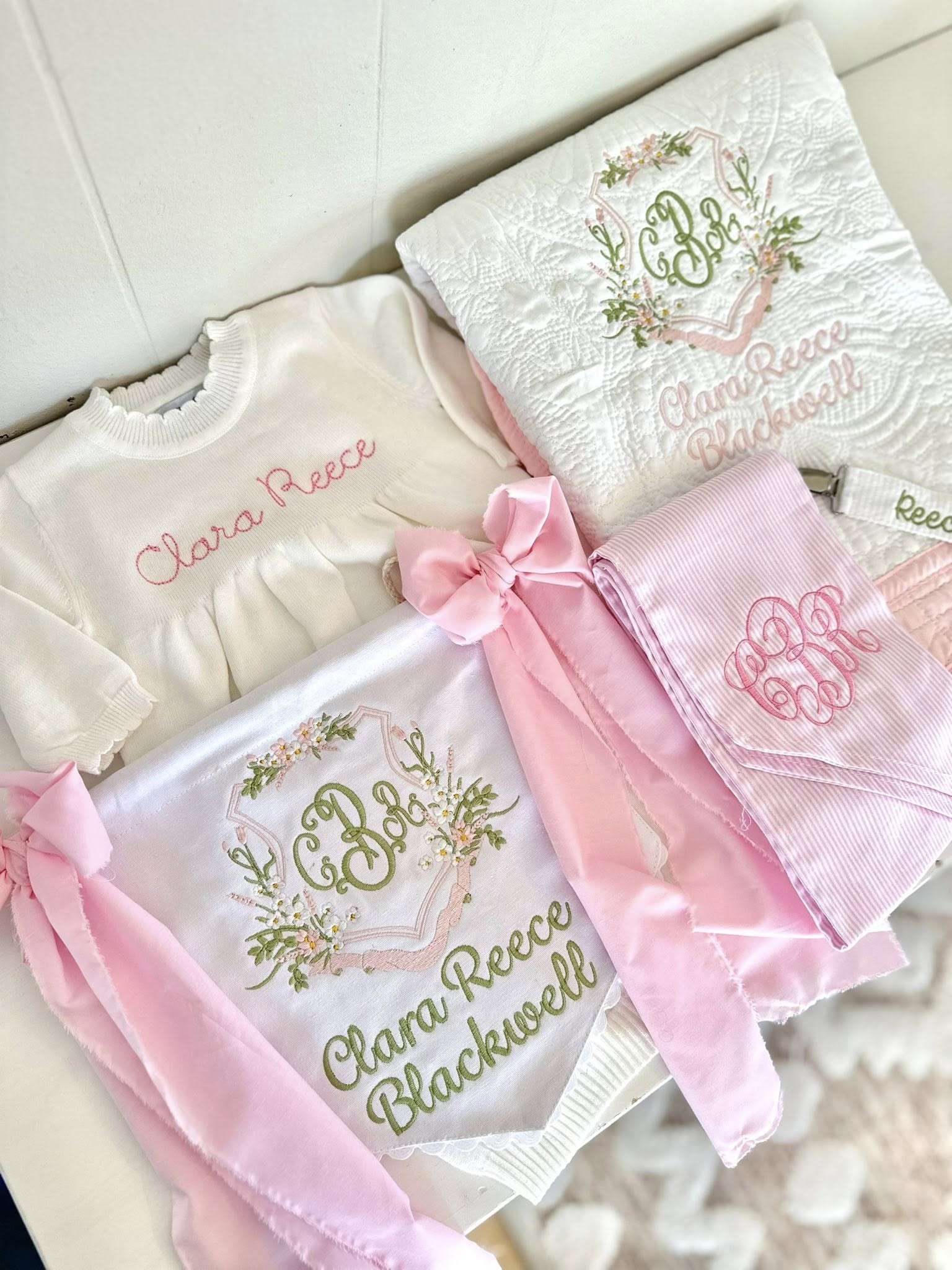 Custom Embroidered Baby Bundles & Heirloom Keepsakes - Sweet Rae's ...
